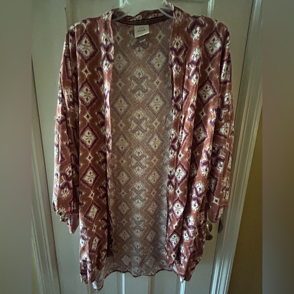 Knox Rose Tan and Cream Geometric Blouse
